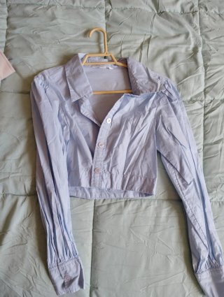 Camisa vaquera crop top azul