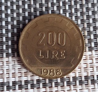 Moneda de 200 Liras Italianas 1988