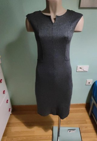Vestido Elegante Mango Gris
