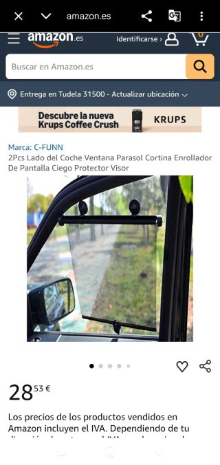 2 Cortinas Parasol Enrollables para Coche