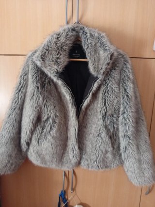 Abrigo de pelo gris Stradivarius