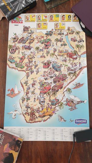 Póster Caricatura Objetivo Dakar 1997