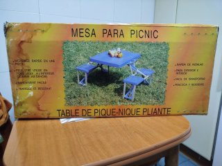 Mesa Plegable con Sillas para Camping