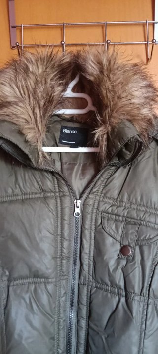 Chaqueta Plumas Verde Militar Blanco