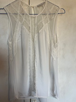 Blusa de encaje Sandro blanca