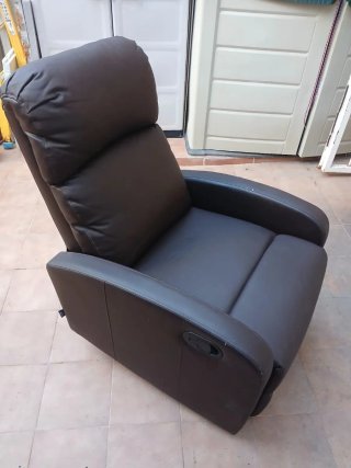 Butaca Reclinable de Polipiel Marrón