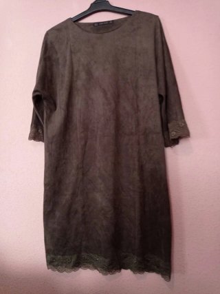 Vestido Zara Verde Oliva