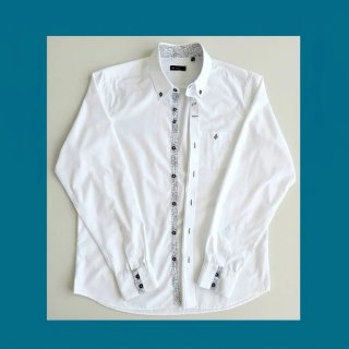 Camisa hombre Di-Bye blanca combinada Talla XL