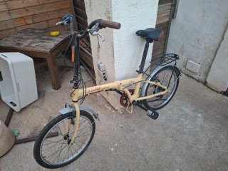 Bicicleta Plegable Vintage Color Crema.