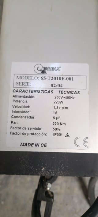 Motor para Puerta Abatible Erreka 65-T2010F-001
