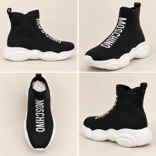 Moschino Botines Sneakers Calcetín NUEVOS Negros