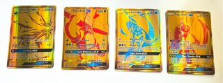 Lote 4 Cartas Pokémon GX Doradas