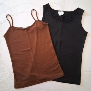 2 Camisetas slim fit Zara C marrón y negro talla S