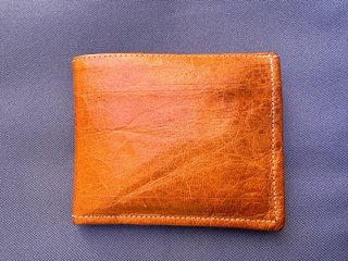 Cartera de Piel Auténtica Marrón