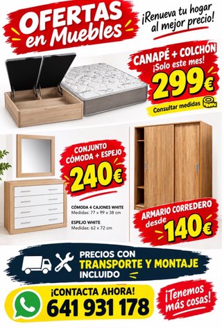 Muebles de hogar: Armarios, Cómodas y Canapés