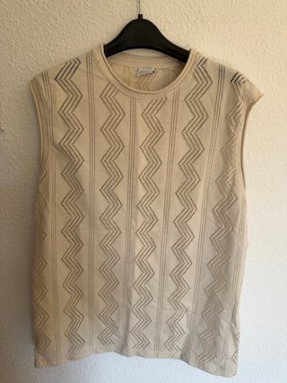 Camiseta sin mangas beige