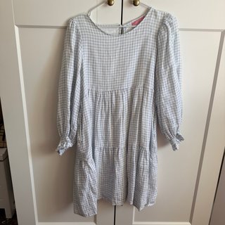 Vestido Cuadro Vichy Celeste y Blanco
