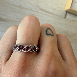 Anillo de Granates Naturales Ajustable
