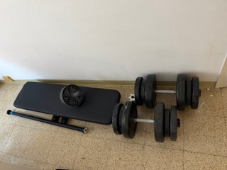 Set de Entrenamiento: Mancuernas, Banco y Barra