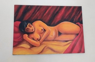 Cuadro al óleo mujer desnuda 70x50 cm