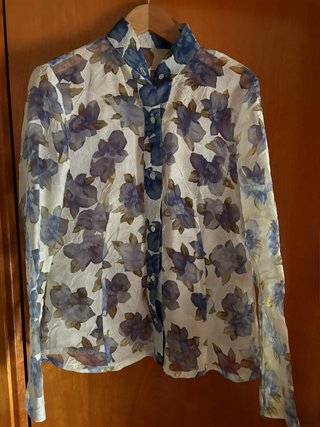 Blusa de organza estampada