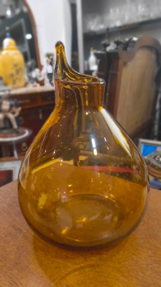 Jarrón de cristal punta caramelo