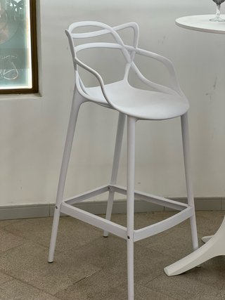 Taburete Alto de Polipropileno Blanco
