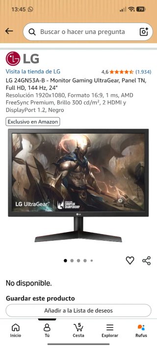 Monitor Gaming LG UltraGear 24 144Hz