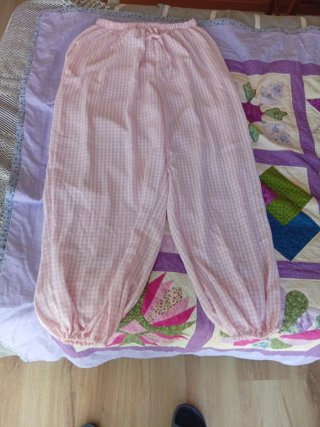 Pantalones con estampado vichy rosa