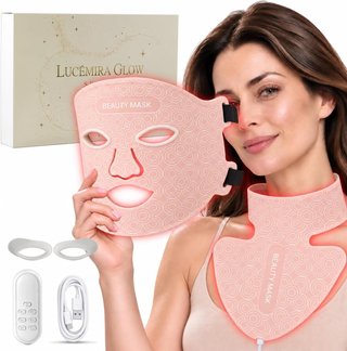 Máscara LED Facial y Cuello Lucémira Glow ROSA