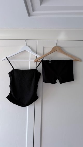 Conjunto Negro Top y Short Talla XS