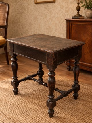 Mesita Auxiliar Antigua de Madera