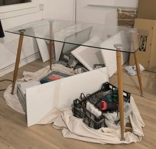 Mesa de Comedor Rectangular de Cristal 140cm