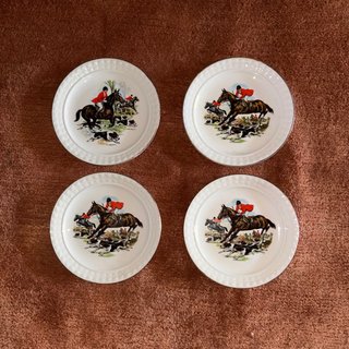 Juego 4 Platos Vintage Pontesa Caza Inglesa