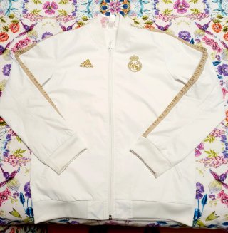 Chaqueta Real Madrid Blanca y Dorada