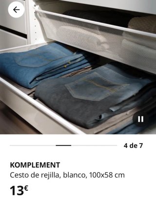 Cesto de rejilla IKEA Komplement 100x58 cm