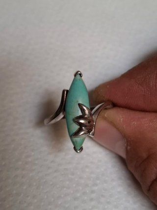 Anillo de Plata 1 Ley con Piedra Turquesa