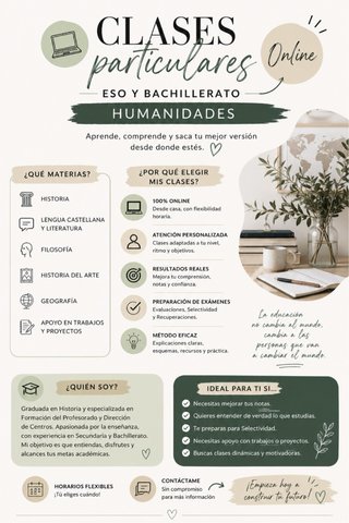Clases particulares de ciencias sociales.