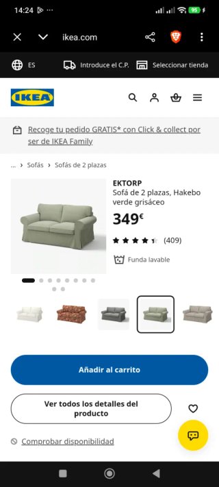 Sofá 2 plazas EKTORP IKEA