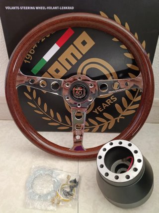 Volante madera cromado y piña BMW E30 E34 E28 E24
