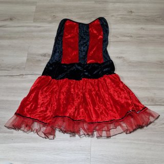 Vestido Terciopelo Rojo y Negro Disfraz Halloween