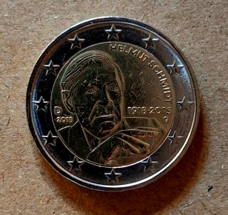 Moneda 2 Euros Helmut Schmidt 2018