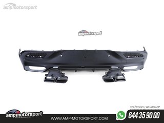 DIFUSOR TRASERO CON COLAS NEGRAS PARA MERCEDES GLE COUPE C292 NEGRO MATE