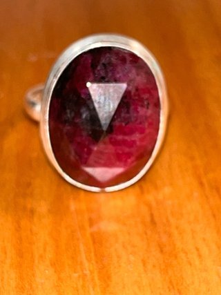 Anillo de Plata 925 y Rubí Zoisita