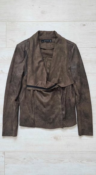 Chaqueta Zara Marron  efecto piel Talla xl