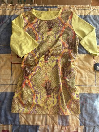 Vestido Vintage Y2K Estampado Serpiente Talla M