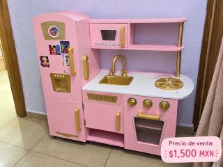 Cocina de Juguete de Madera Rosa