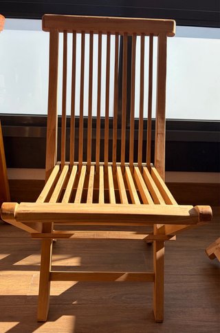 3 sillas Plegables de Exterior en Madera de Teca