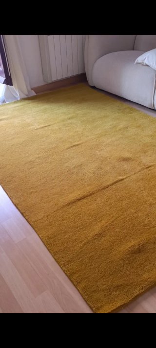 Alfombra lana amarilla mostaza nueva gran calidad
