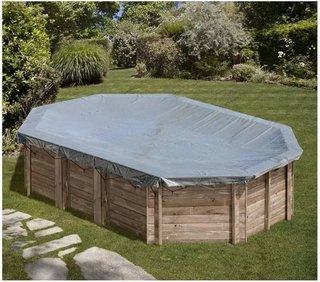 Cubertor invierno de piscina Gre 591x391cm madera